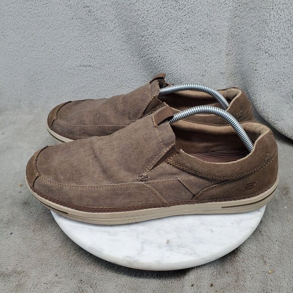 Skechers Shoes Mens Size 11 Relaxed Fit Landen Gomer Brown Slip On Loafers